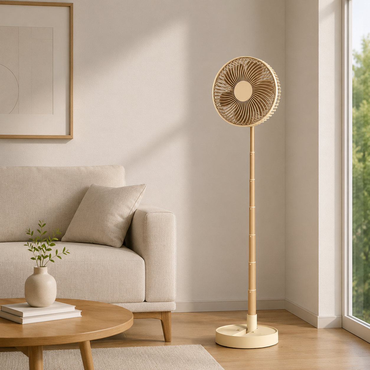 Ventilateur Pliable Sans Fil Silencieux | 4 Vitesses