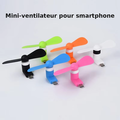 Mini Ventilateur USB Type‑C pour Smartphone – Rafraîchissement Instantané de Poche